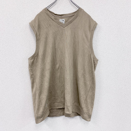 adidas golf　アディダス　ニットベスト　パフォーマンスロゴ　ベージュ　XLサイズ