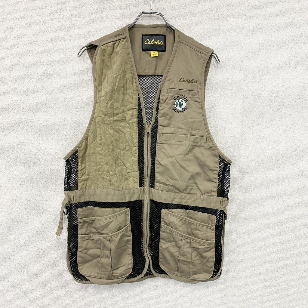 Cabelas　カベラス　フィッシングベスト　ベージュ　Lサイズ　古着