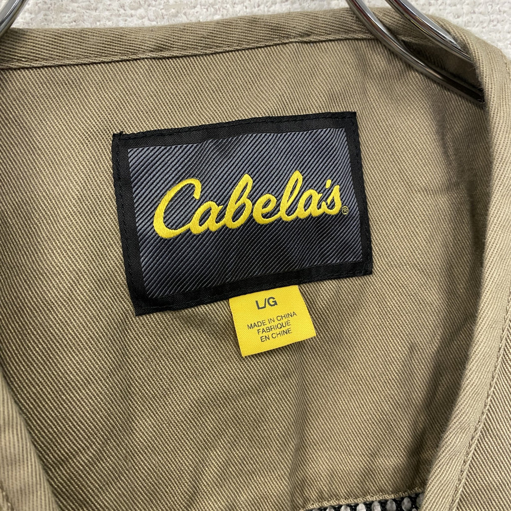 Cabelas　カベラス　フィッシングベスト　ベージュ　Lサイズ　古着