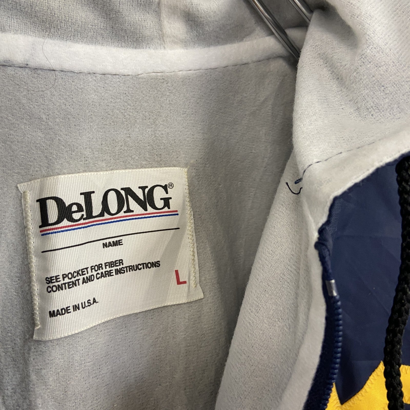 80s～　De LONG　アノラックパーカー　ヴィンテージ　フーディー　紺　ネイビー　Lサイズ　古着