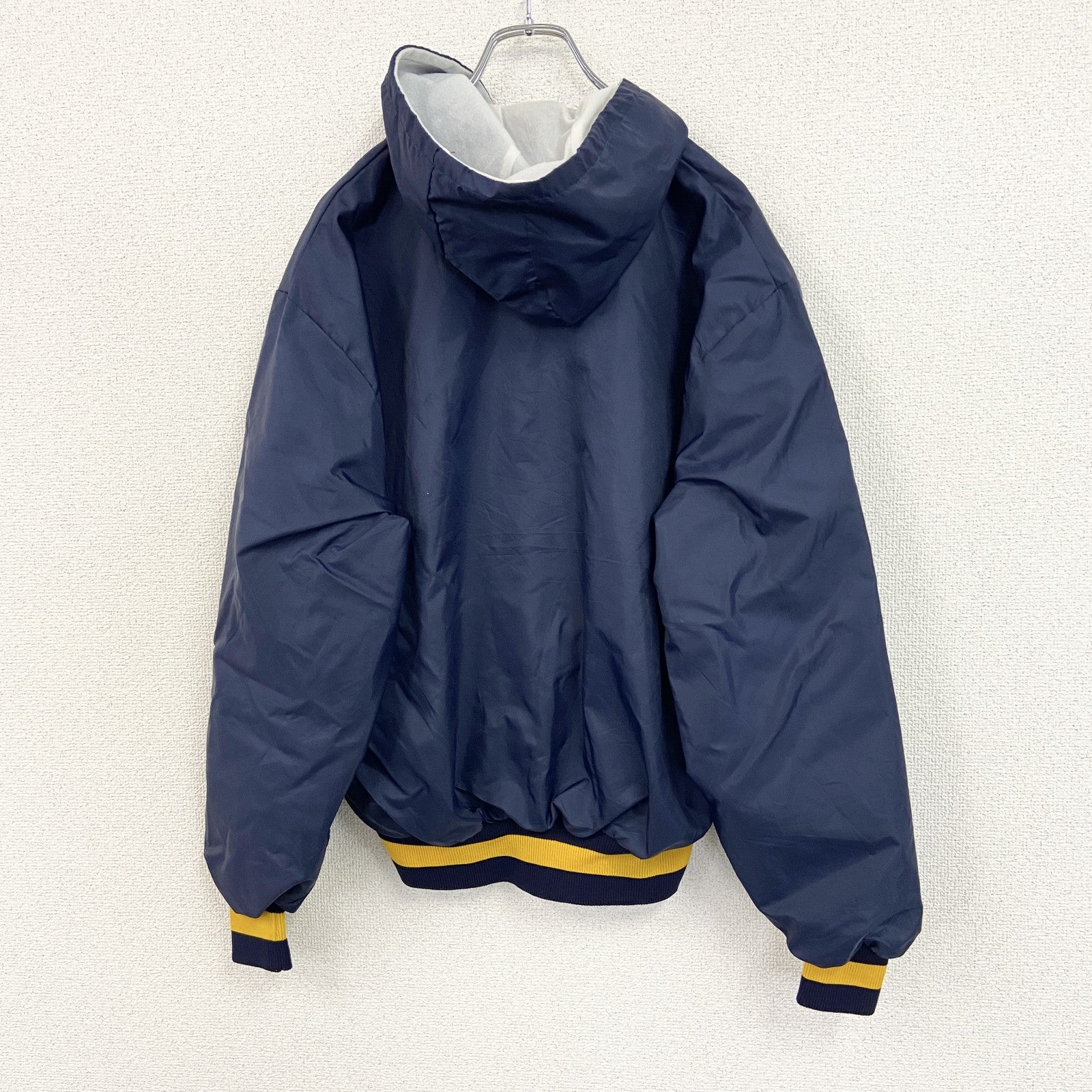 80s～　De LONG　アノラックパーカー　ヴィンテージ　フーディー　紺　ネイビー　Lサイズ　古着