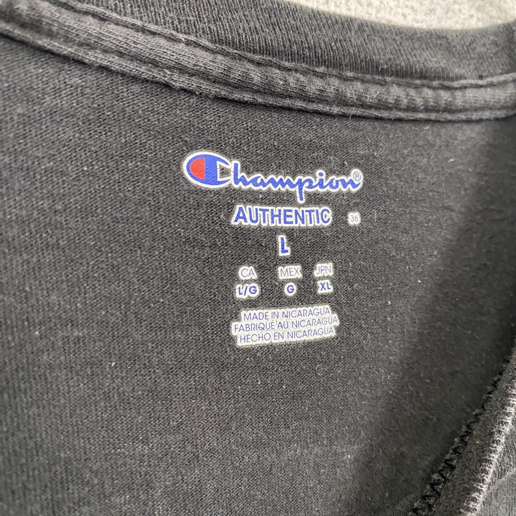 Champion　チャンピオン　半袖カレッジプリントＴシャツ　バスケットボール　大学　黒　ブラック　Lサイズ　古着