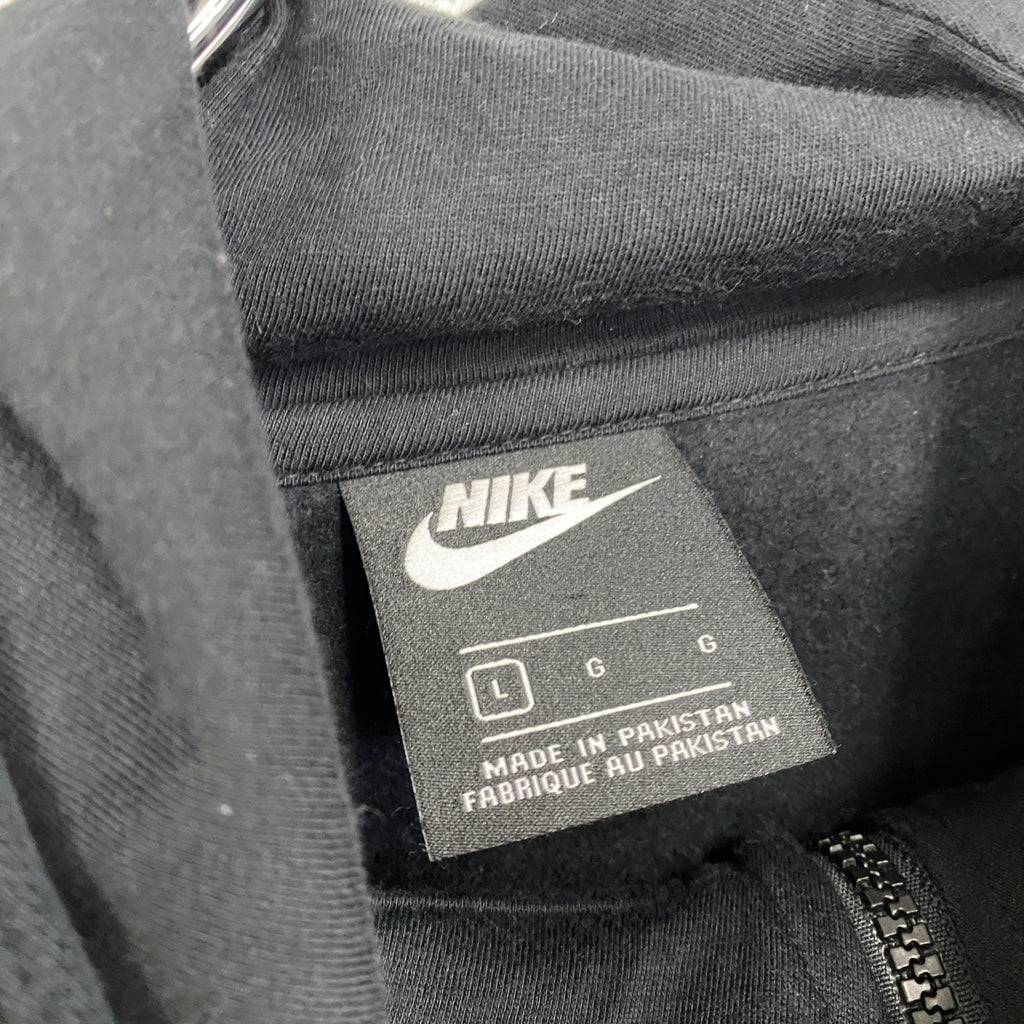 NIKE　ナイキ　フルジップスウェットパーカー/フーディー　JUST DO IT　スウッシュ　黒　ブラック　Lサイズ　古着