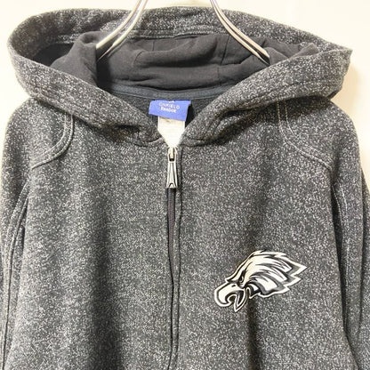 古着 used　NFL　Reebok リーボック　アメフト　フィデラルフィアイーグルス　長袖プルジップパーカー　ロゴ刺繡　Lサイズ