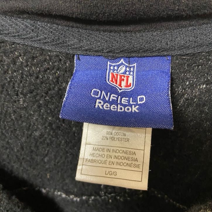 古着 used　NFL　Reebok リーボック　アメフト　フィデラルフィアイーグルス　長袖プルジップパーカー　ロゴ刺繡　Lサイズ