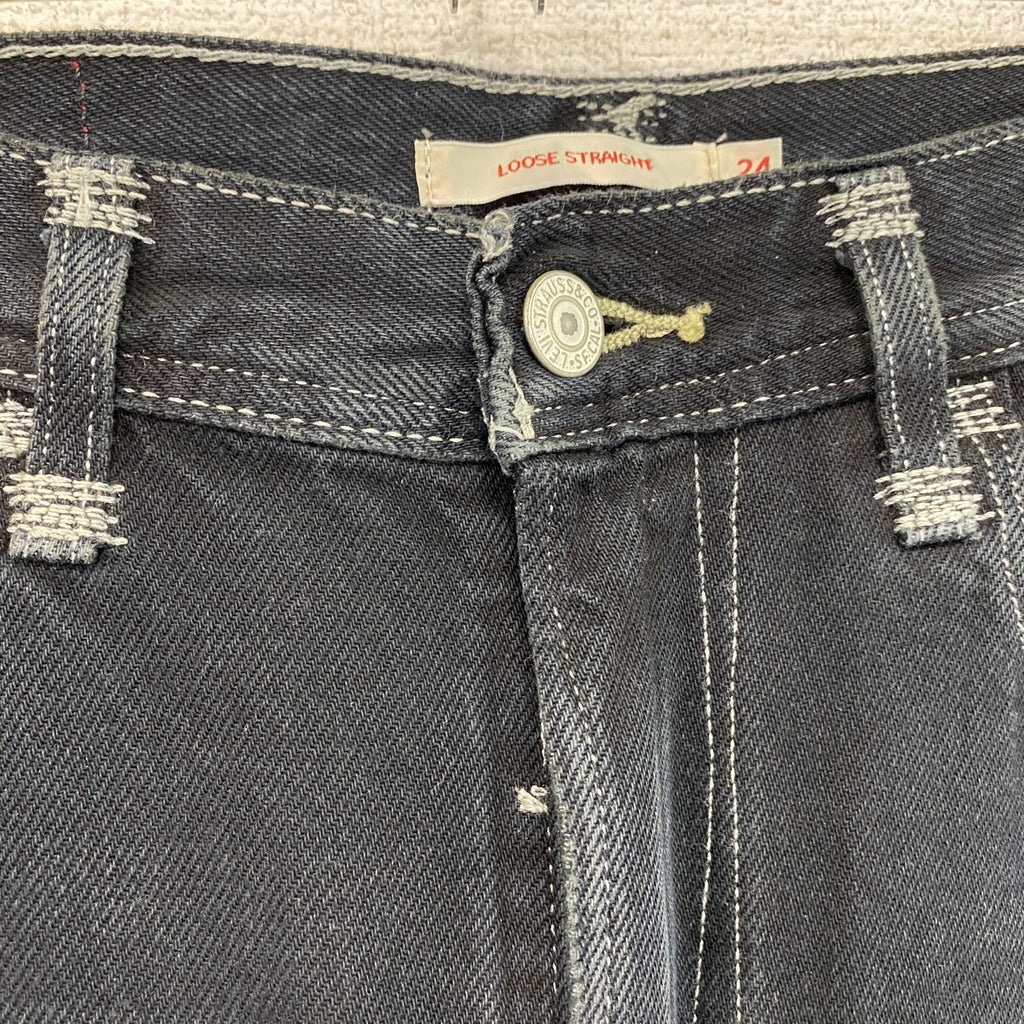 Levi’s RED　リーバイスレッド　LOOSE STRAIGHT　デニムパンツ/ジーンズ　黒　ブラック　24サイズ　古着