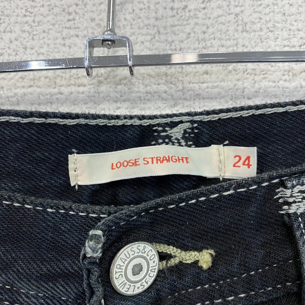 Levi’s RED　リーバイスレッド　LOOSE STRAIGHT　デニムパンツ/ジーンズ　黒　ブラック　24サイズ　古着
