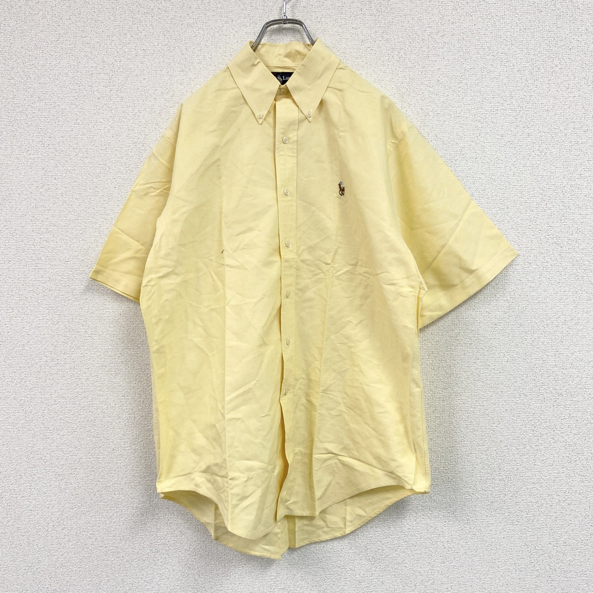 RALPH LAUREN　ラルフローレン　半袖シャツ/ボタンダウンシャツ　黄色　イエロー　Lサイズ　古着
