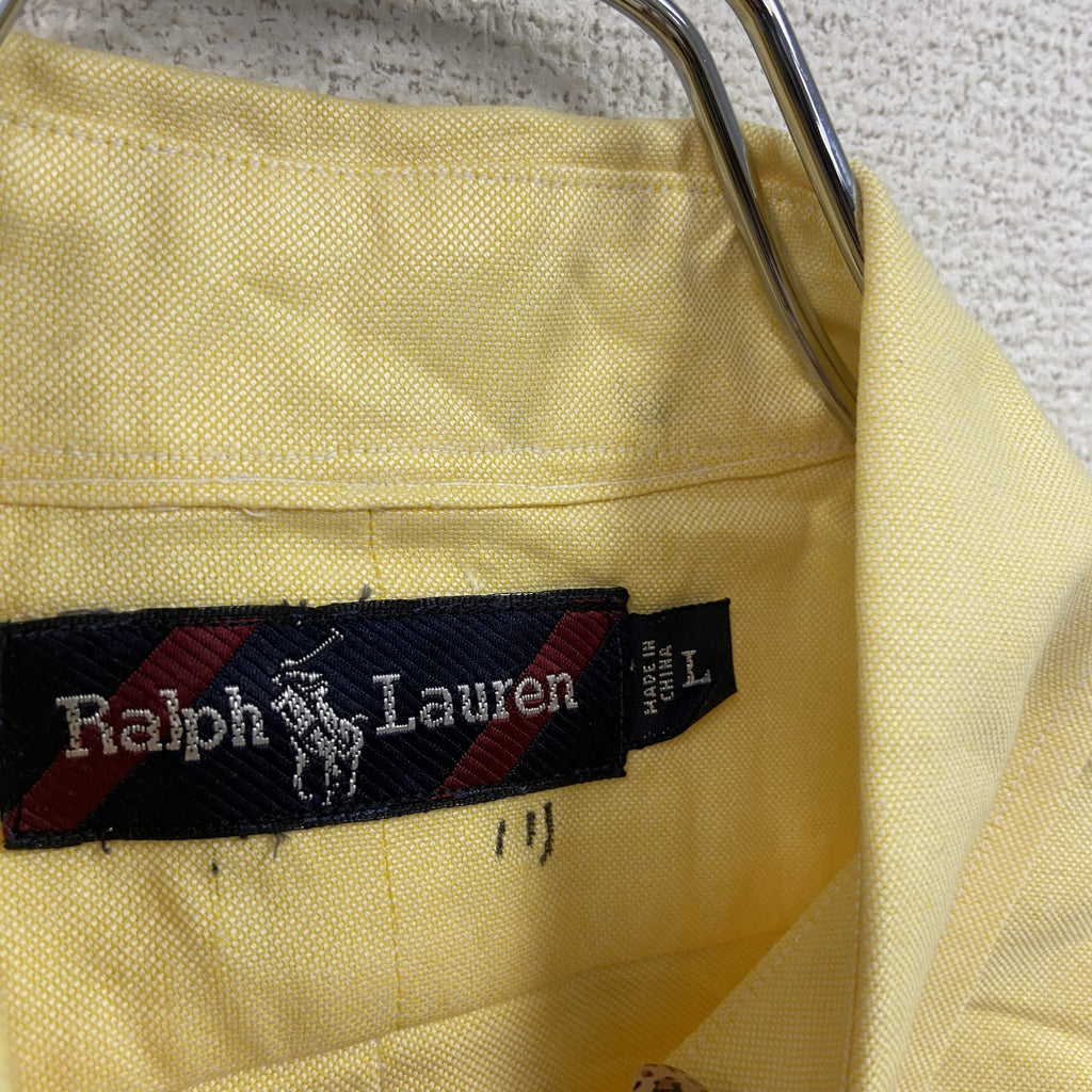 RALPH LAUREN　ラルフローレン　半袖シャツ/ボタンダウンシャツ　黄色　イエロー　Lサイズ　古着