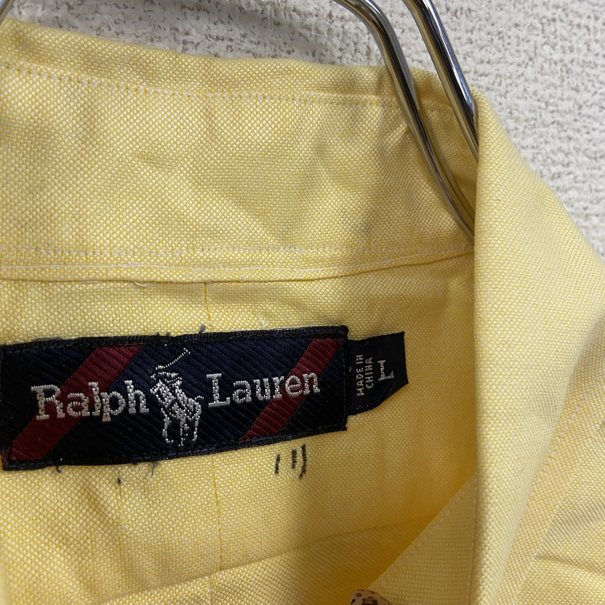 RALPH LAUREN　ラルフローレン　半袖シャツ/ボタンダウンシャツ　黄色　イエロー　Lサイズ　古着