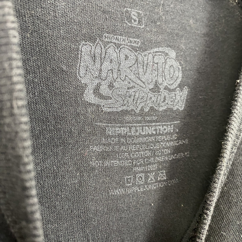 NARUTO　ナルト疾風伝　カカシ　半袖アニメプリントＴシャツ　キャラクターデザイン　黒　ブラック　Sサイズ　古着