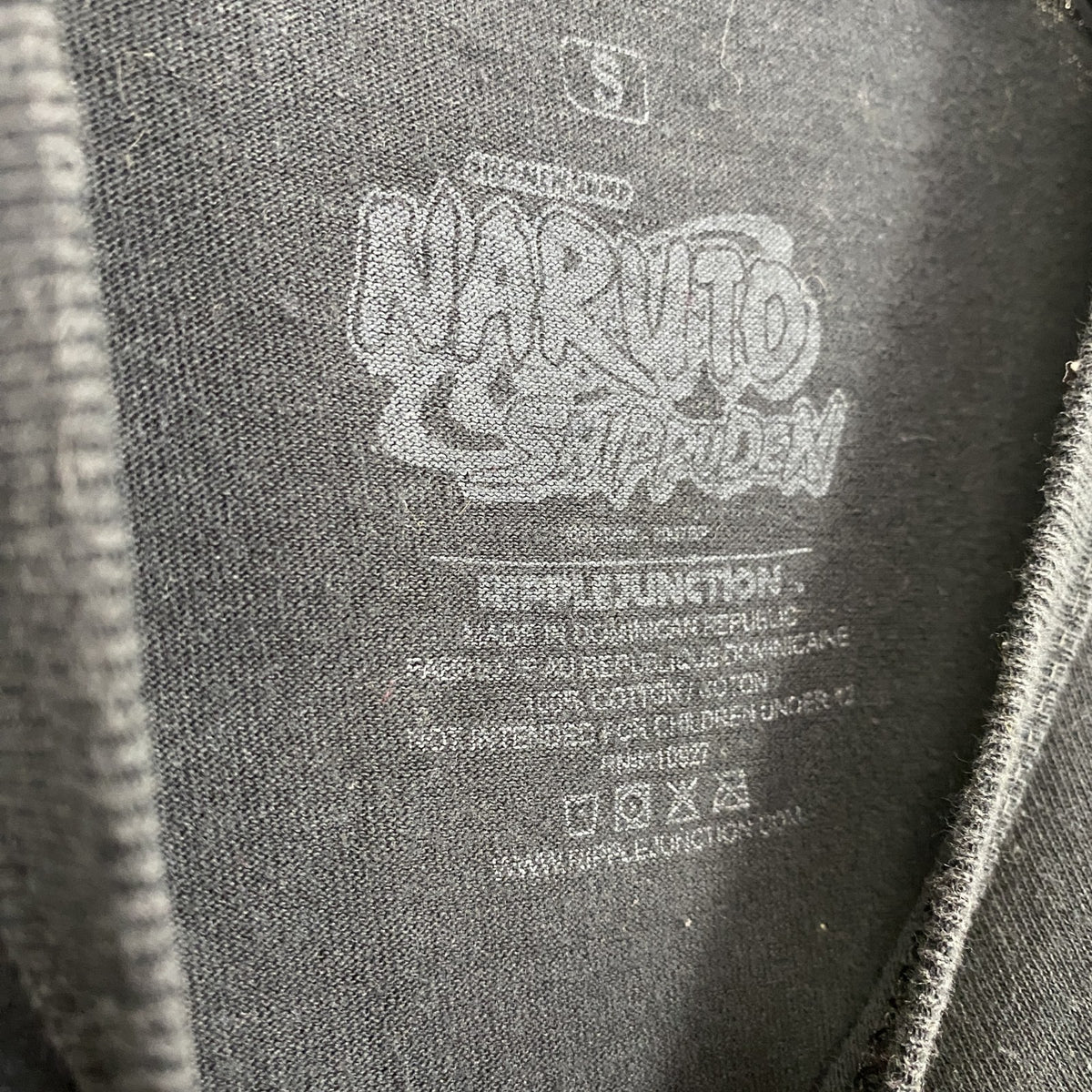NARUTO　ナルト疾風伝　カカシ　半袖アニメプリントＴシャツ　キャラクターデザイン　黒　ブラック　Sサイズ　古着