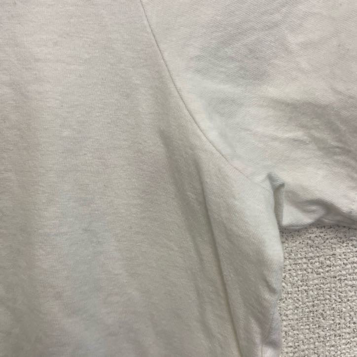 Adidas　アディダス　半袖カレッジプリントTシャツ　クルーネック　カソリックセントラル　ホワイト　XLサイズ　古着
