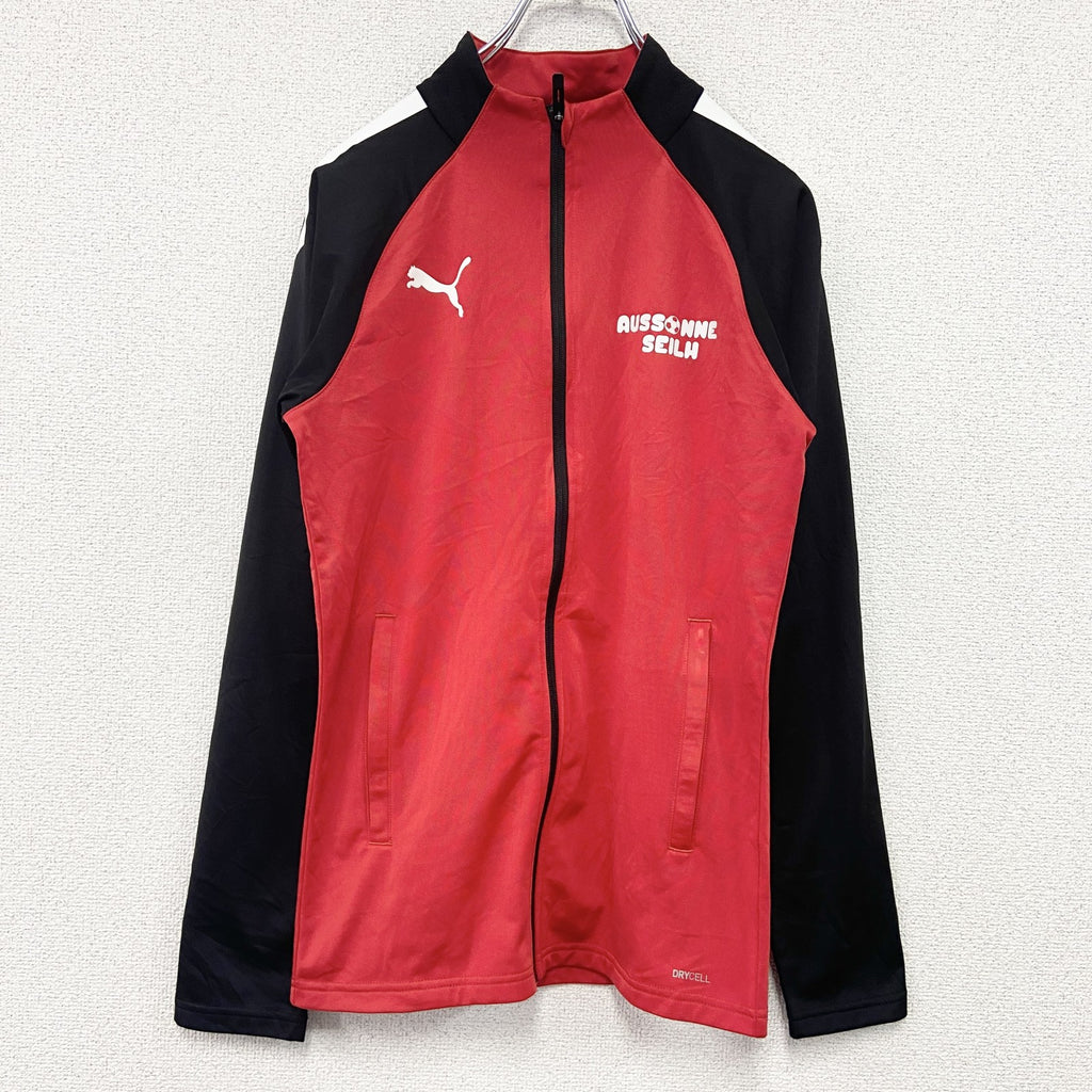 PUMA　プーマ　トラックジャケット/ジャージ　デカロゴ　赤　レッド　XSサイズ　古着