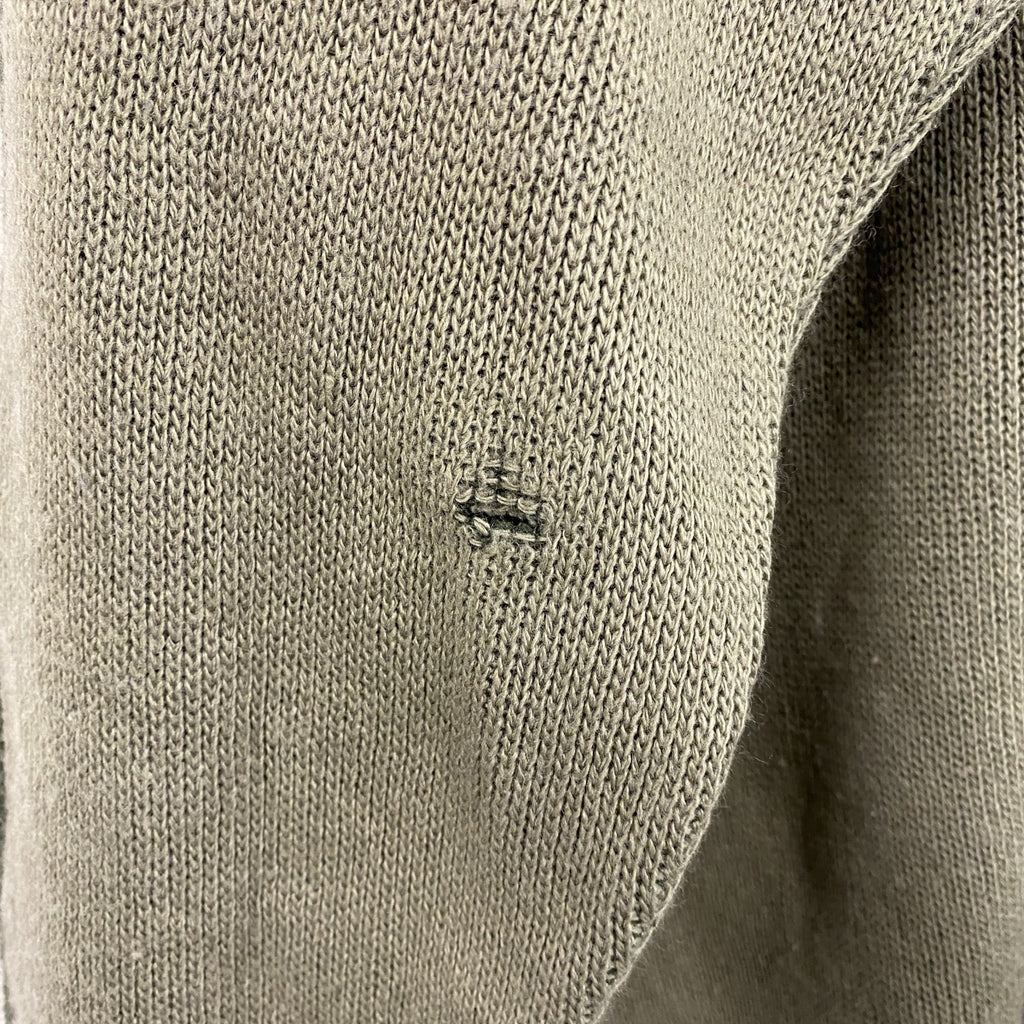 90s～　Kappa　カッパ　ウールニットセーター　刺繍ロゴ　ヴィンテージ　カーキ　XLサイズ　古着