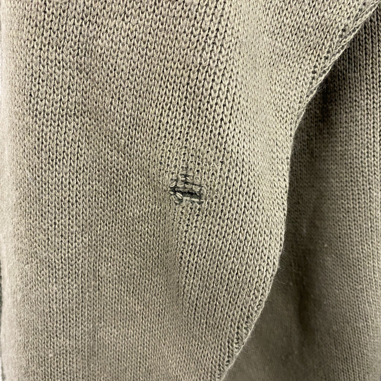 90s～　Kappa　カッパ　ウールニットセーター　刺繍ロゴ　ヴィンテージ　カーキ　XLサイズ　古着