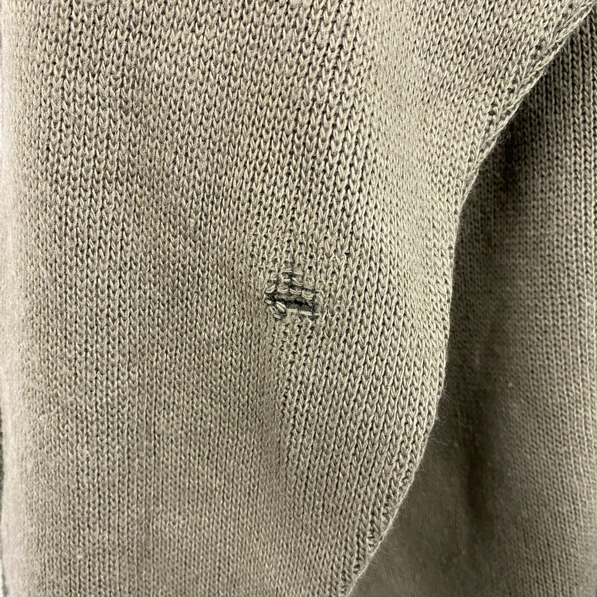 90s～　Kappa　カッパ　ウールニットセーター　刺繍ロゴ　ヴィンテージ　カーキ　XLサイズ　古着