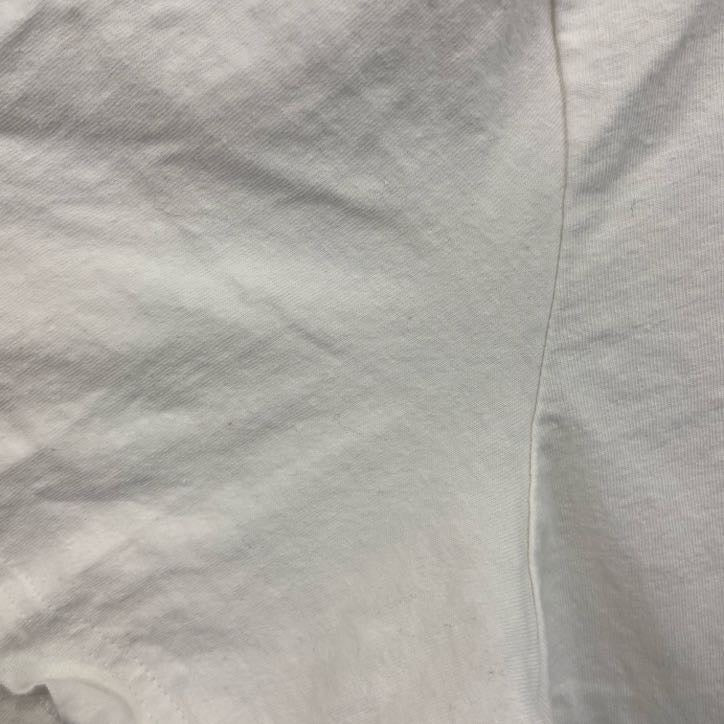 Adidas　アディダス　半袖カレッジプリントTシャツ　クルーネック　カソリックセントラル　ホワイト　XLサイズ　古着