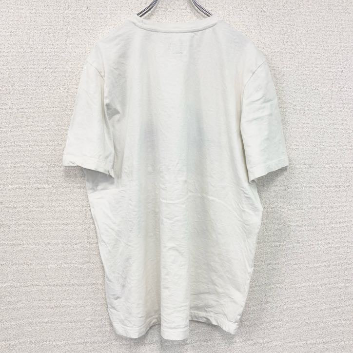 Adidas　アディダス　半袖カレッジプリントTシャツ　クルーネック　カソリックセントラル　ホワイト　XLサイズ　古着