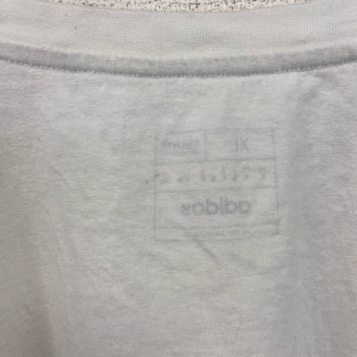 Adidas　アディダス　半袖カレッジプリントTシャツ　クルーネック　カソリックセントラル　ホワイト　XLサイズ　古着