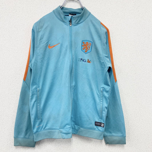 NIKE　ナイキ　トラックジャケット/ジャージ　デカロゴ　水色　ライトブルー　Lサイズ