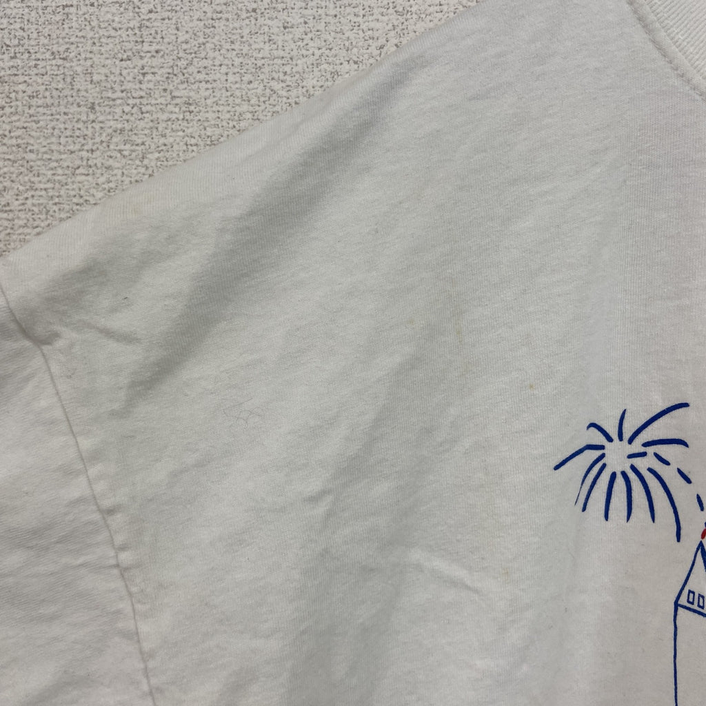 00s　GILDAN　ギルダン　半袖プリントTシャツ　エロT　クルーネック　ヴィンテージ　白　ホワイト　2XLサイズ　古着