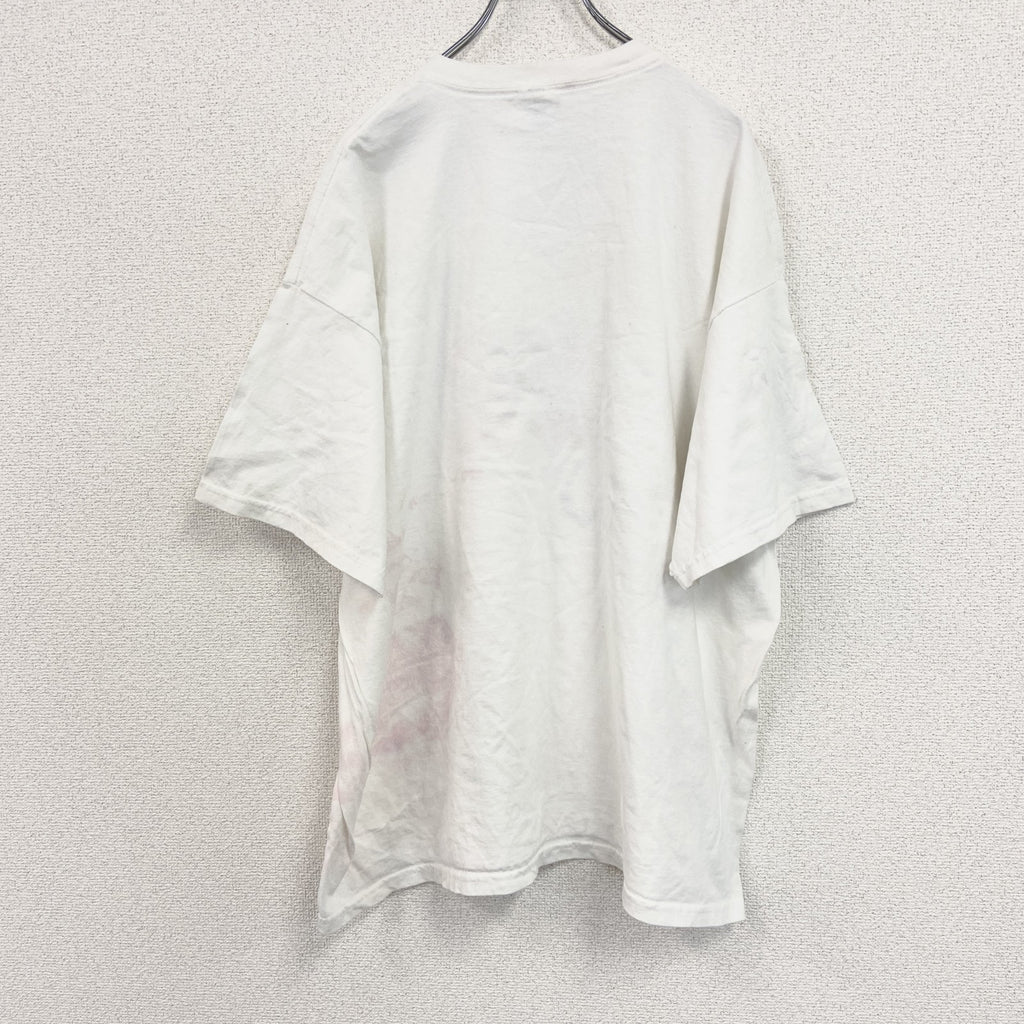 00s　GILDAN　ギルダン　半袖プリントTシャツ　エロT　クルーネック　ヴィンテージ　白　ホワイト　2XLサイズ　古着