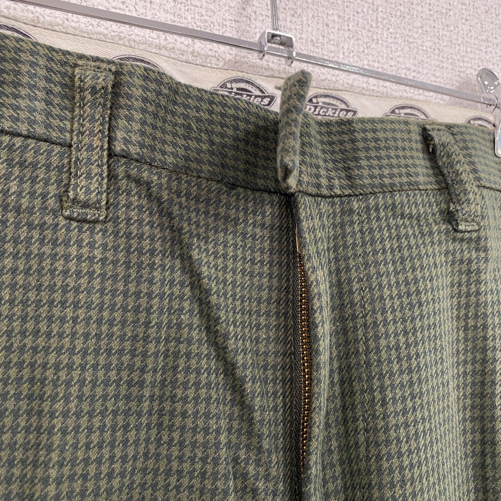 Dickies　ディッキーズ　チノパン　ワークパンツ　千鳥格子　緑　グリーン　32サイズ　古着