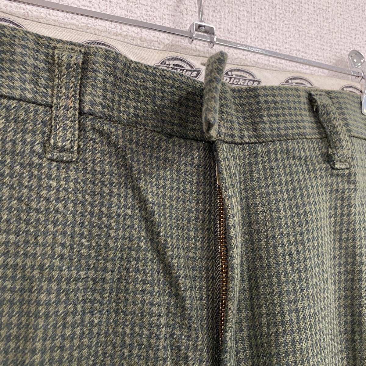 Dickies　ディッキーズ　チノパン　ワークパンツ　千鳥格子　緑　グリーン　32サイズ　古着