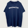 NFL　半袖クルーネックプリントＴシャツ　デンバーブロンコス　フットボール　背番号　ネイビー　紺　Lサイズ　古着