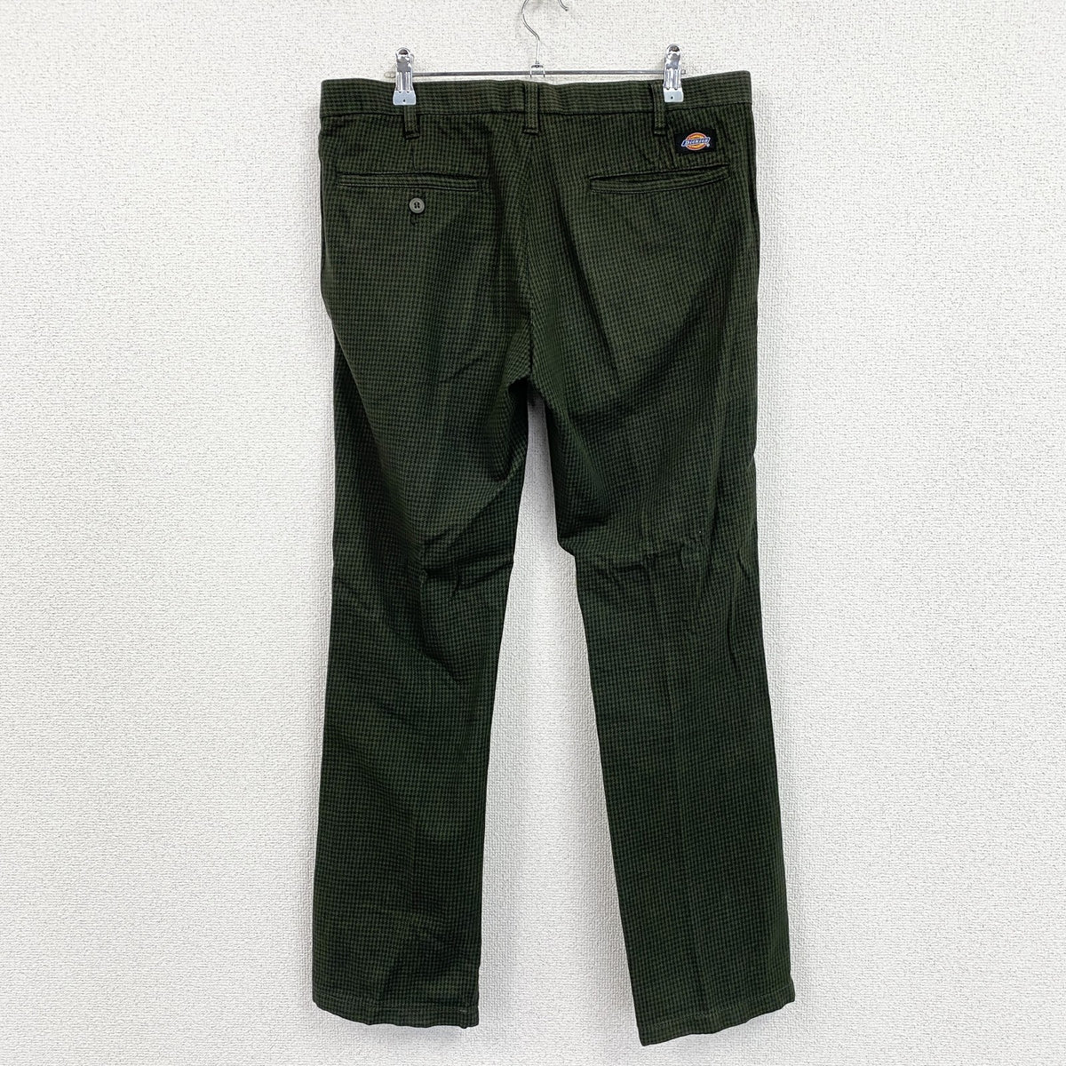 Dickies　ディッキーズ　チノパン　ワークパンツ　千鳥格子　緑　グリーン　32サイズ　古着
