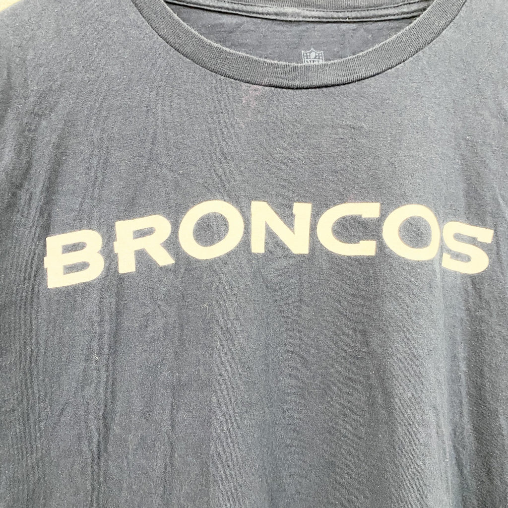 NFL　半袖クルーネックプリントＴシャツ　デンバーブロンコス　フットボール　背番号　ネイビー　紺　Lサイズ　古着