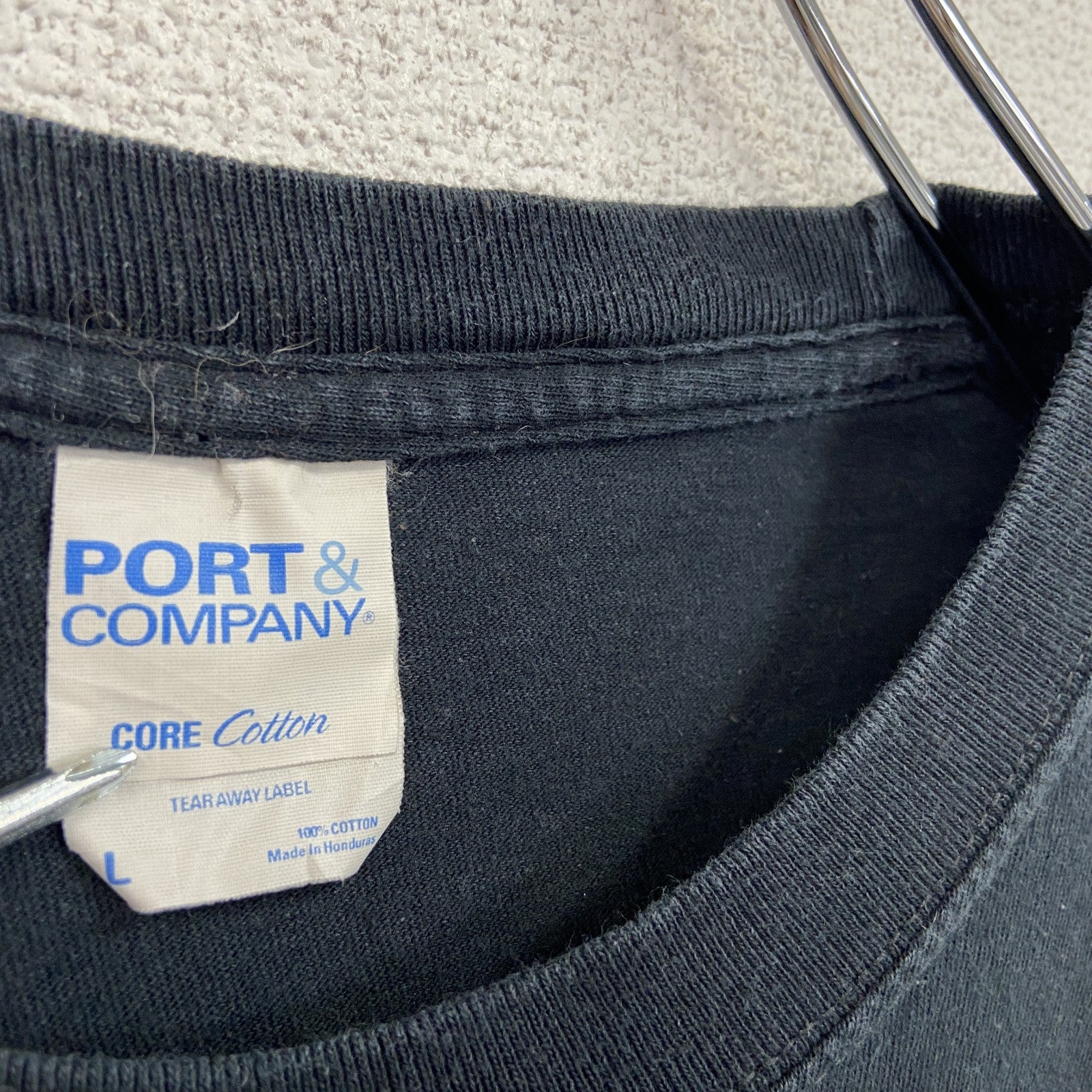PORT&COMOANY　半袖フィットネスプリントTシャツ　ジムT　ANYTIME　エニタイム　黒　ブラック　Lサイズ　古着