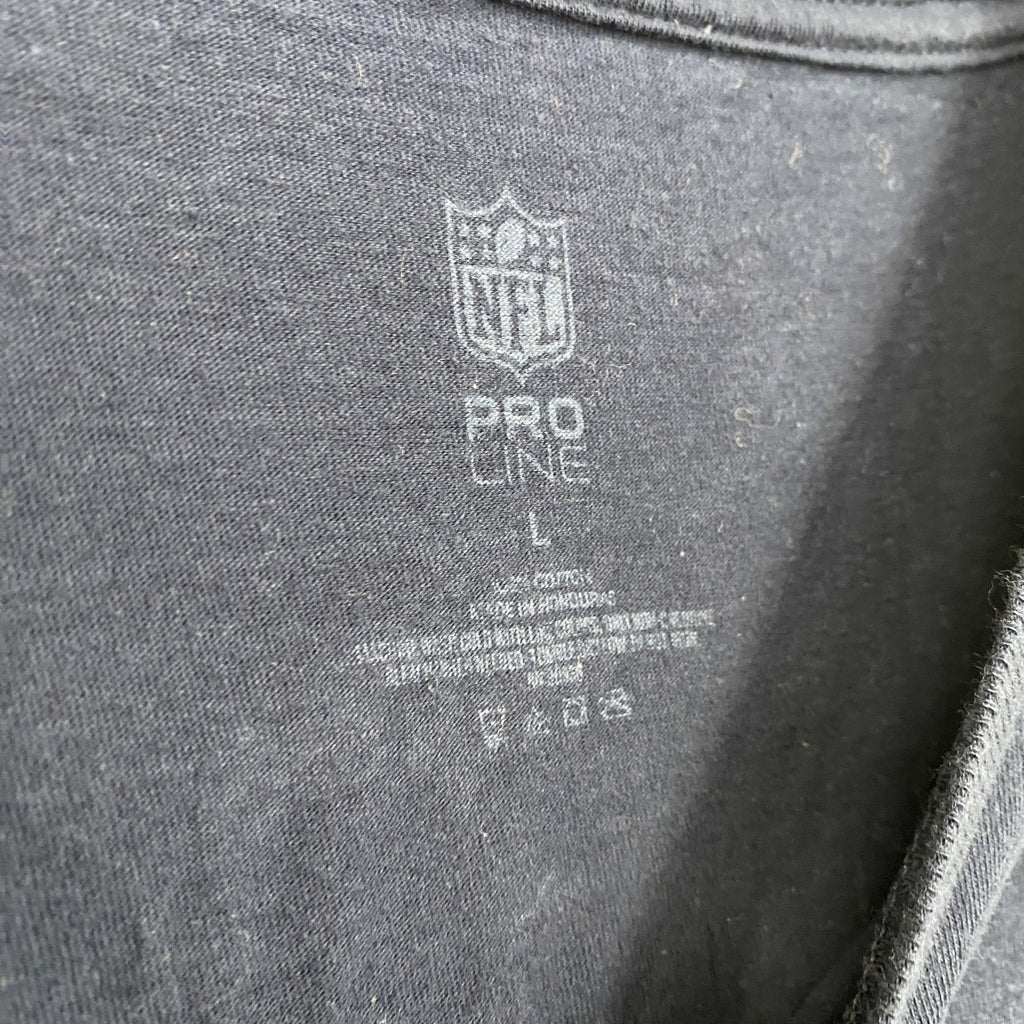 NFL　半袖クルーネックプリントＴシャツ　デンバーブロンコス　フットボール　背番号　ネイビー　紺　Lサイズ　古着