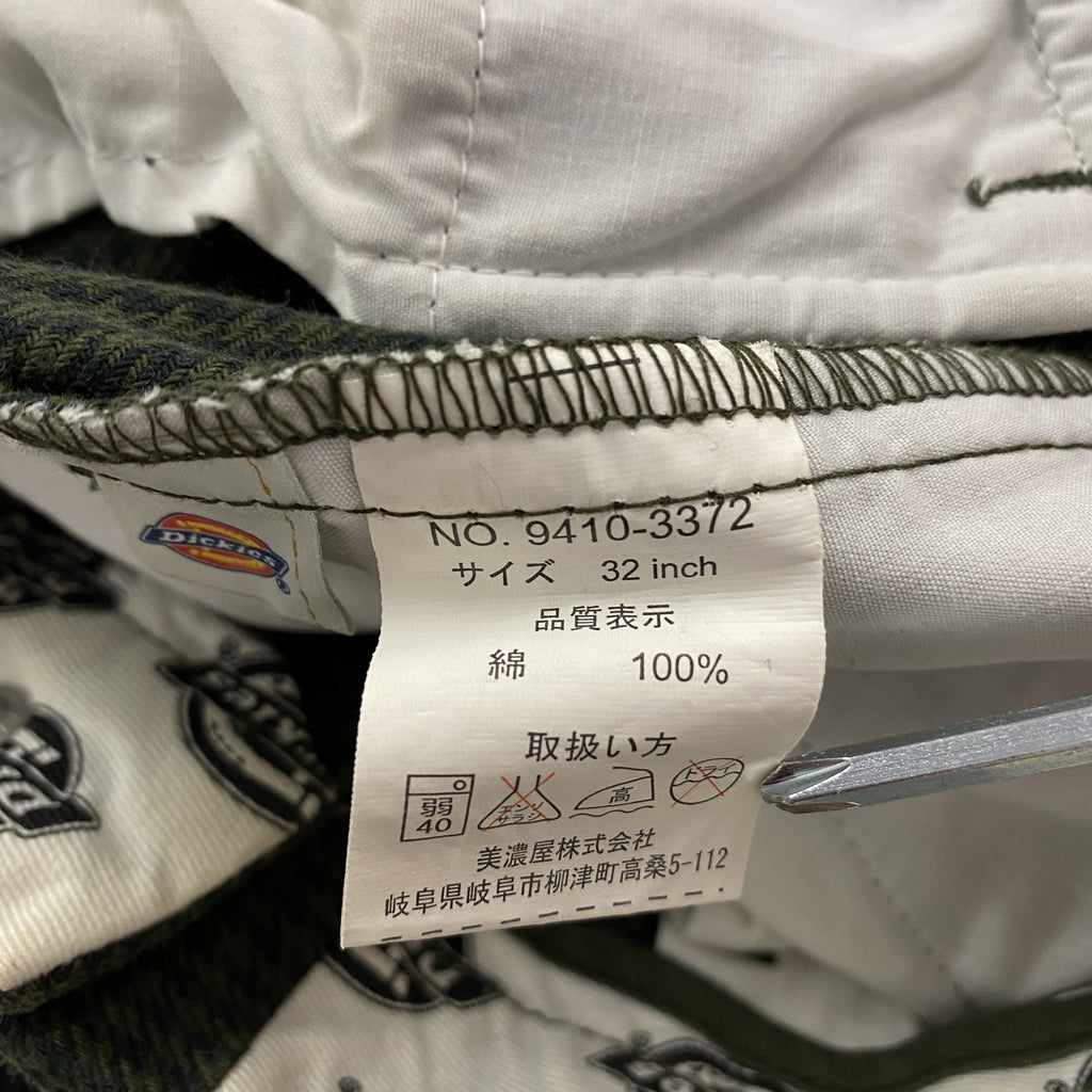 Dickies　ディッキーズ　チノパン　ワークパンツ　千鳥格子　緑　グリーン　32サイズ　古着