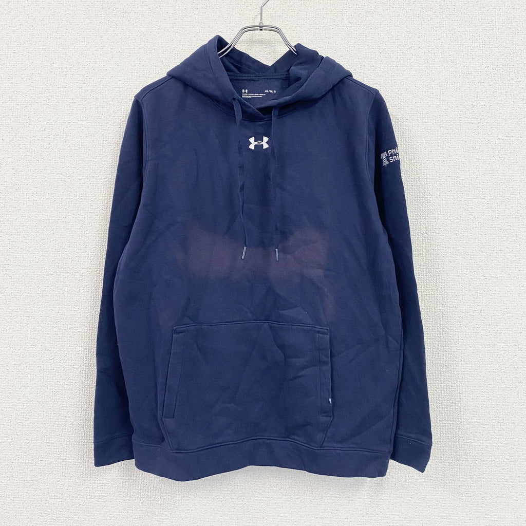 UNDER ARMOUR　アンダーアーマー　スウェットパーカー/フーディー　刺ロゴ　紺　ネイビー　Lサイズ　古着