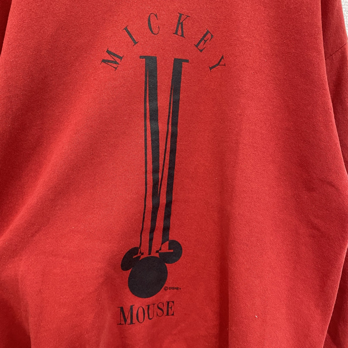 90s　Mickey Mouse　ミッキーマウス　Disney　ディズニー　スウェット/トレーナー　赤　レッド　　ヴィンテージ　古着