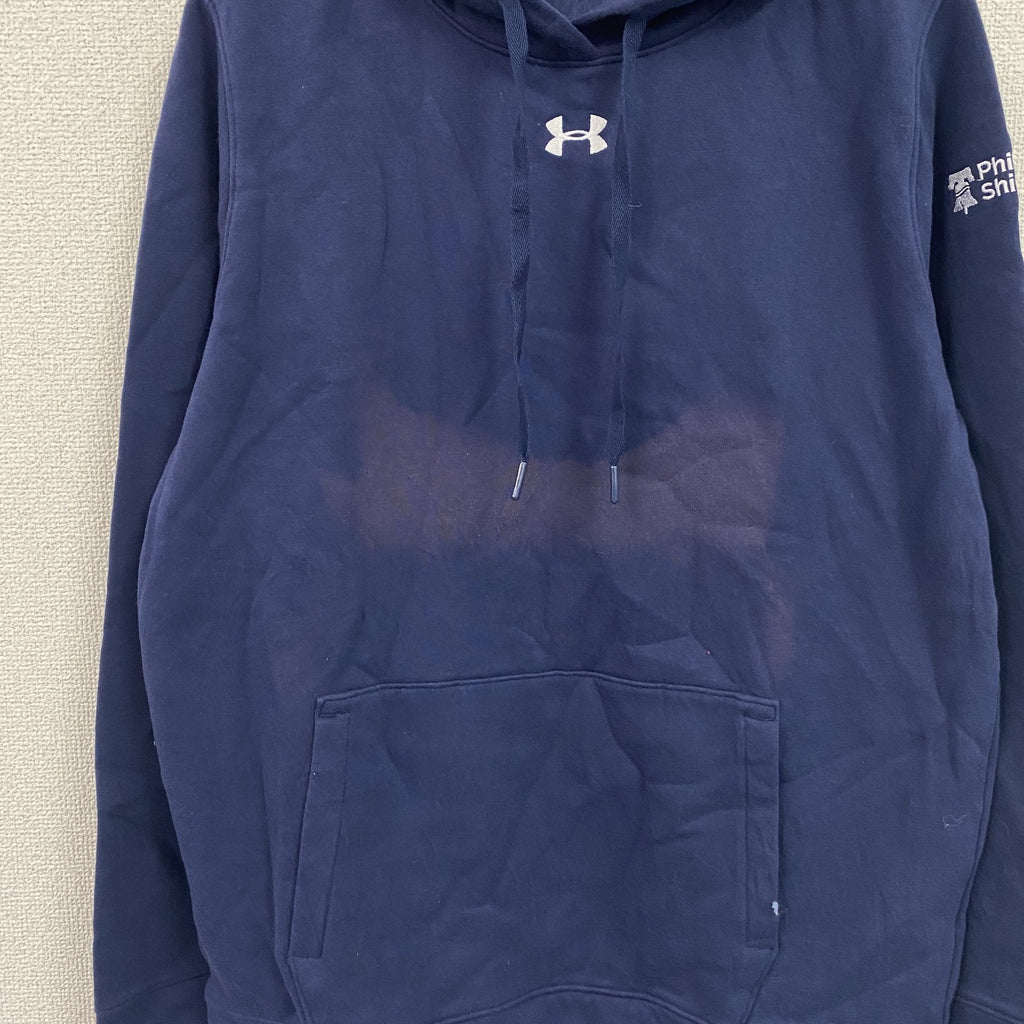 UNDER ARMOUR　アンダーアーマー　スウェットパーカー/フーディー　刺ロゴ　紺　ネイビー　Lサイズ　古着