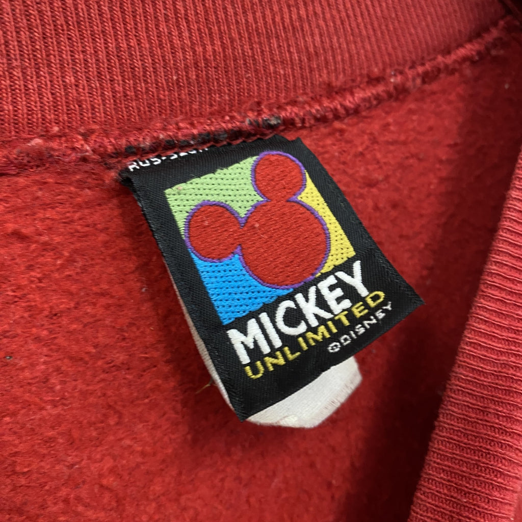 90s　Mickey Mouse　ミッキーマウス　Disney　ディズニー　スウェット/トレーナー　赤　レッド　　ヴィンテージ　古着