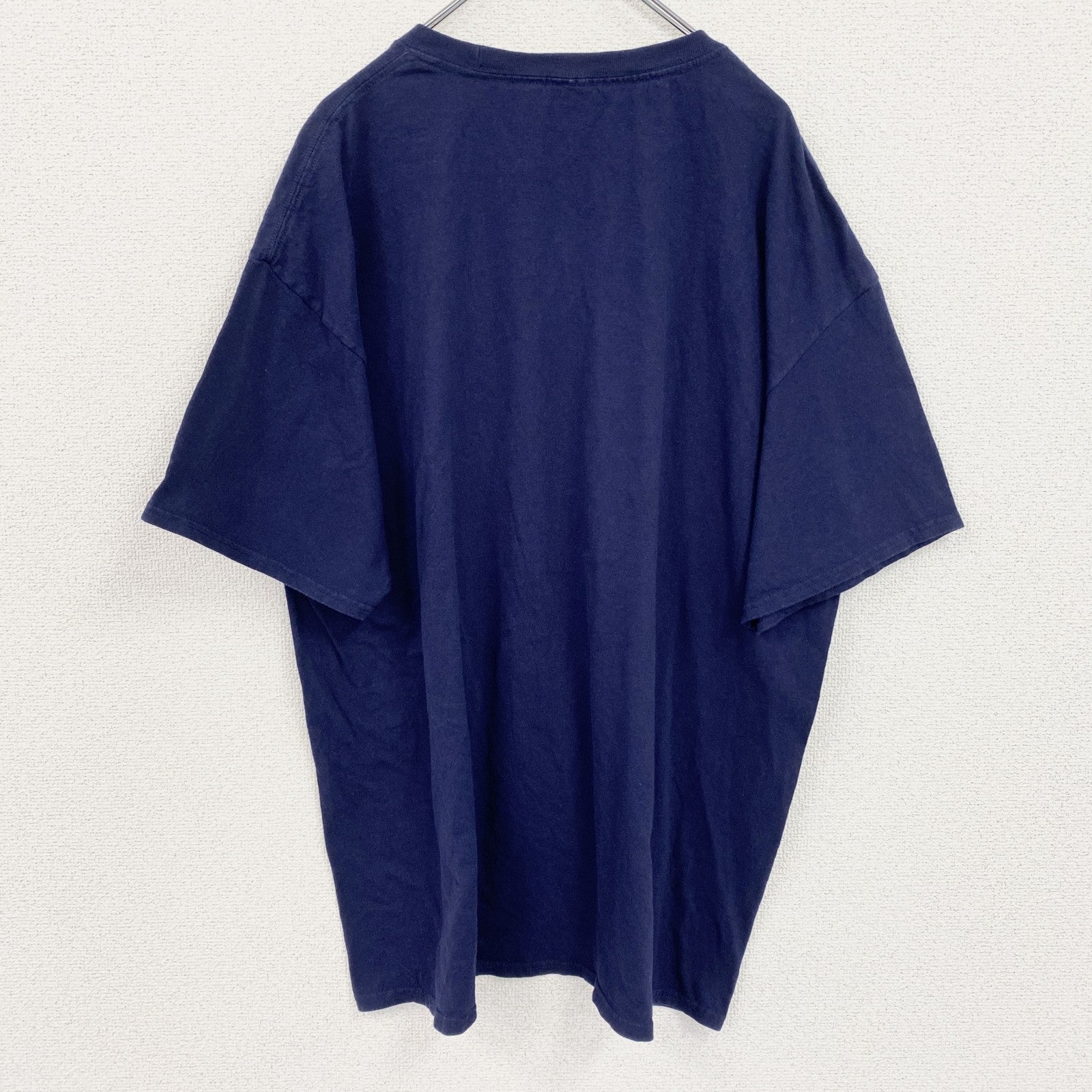 champion　チャンピオン　半袖プリントTシャツ　アーチプリント　クルーネック　現行　紺　ネイビー　2XLサイズ　古着