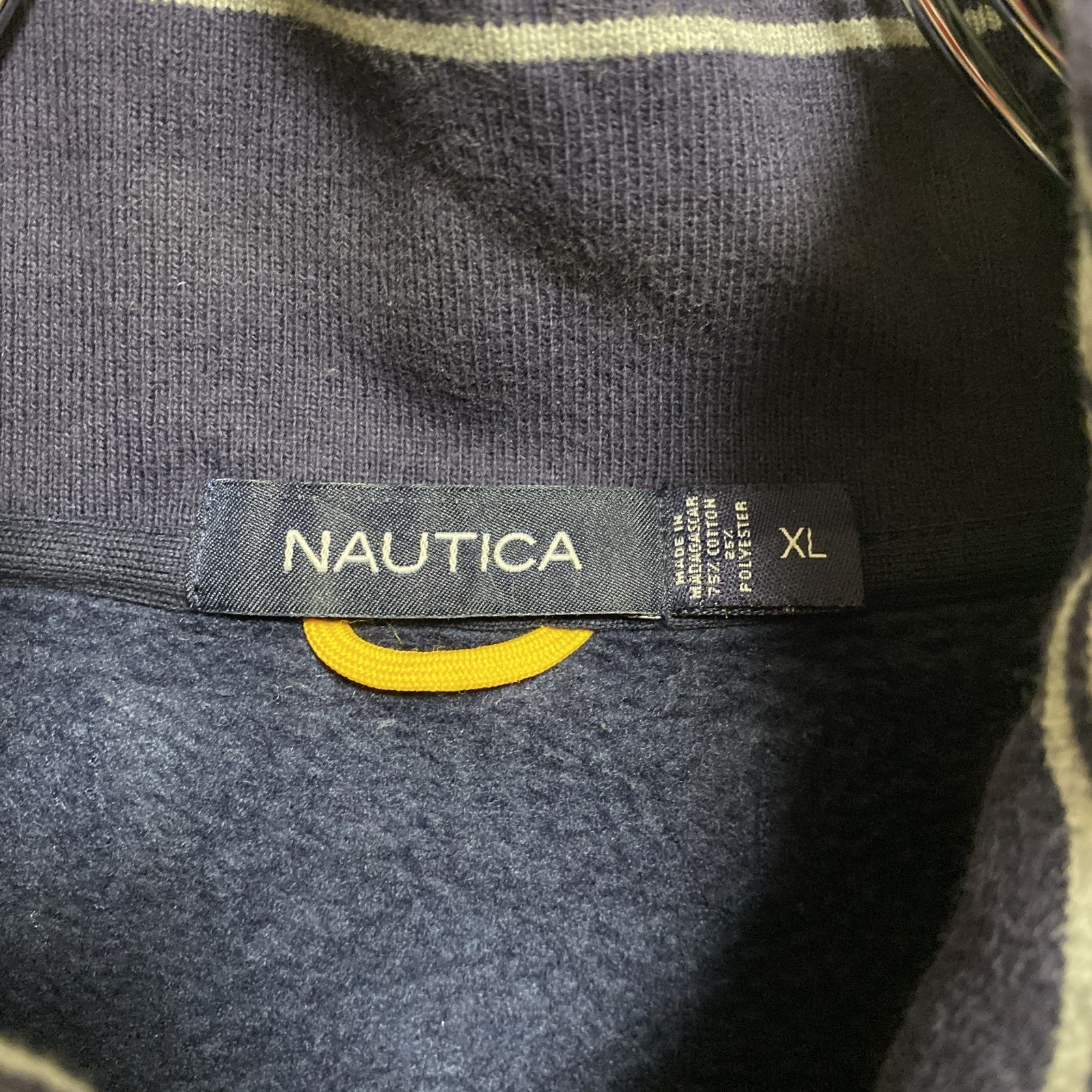 NAUTICA ノーティカ　長袖ハーフジップスウェット　トレーナー　ネイビー　紺　ビックシルエット　XLサイズ　古着