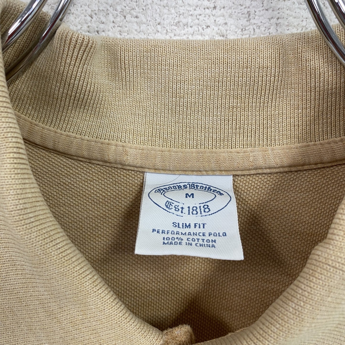 Brooks Brothers　ブルックスブラザーズ　半袖ポロシャツ　ベージュ　Mサイズ