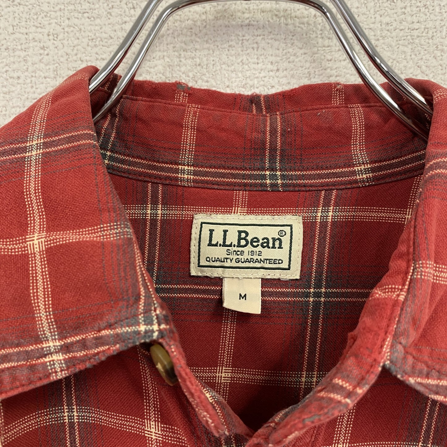 L.L.Bean　エルエルビーン　長袖シャツ　チェック柄　赤　レッド　Mサイズ