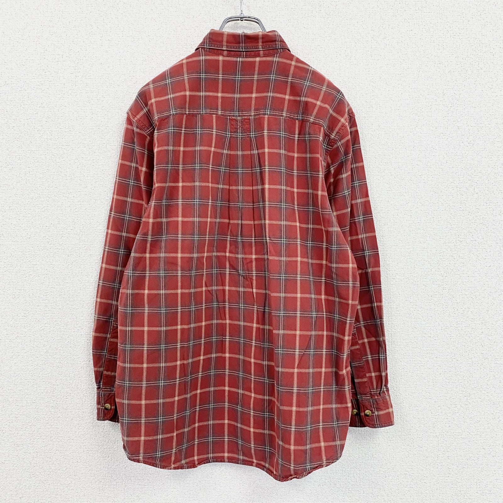 L.L.Bean　エルエルビーン　長袖シャツ　チェック柄　赤　レッド　Mサイズ　古着
