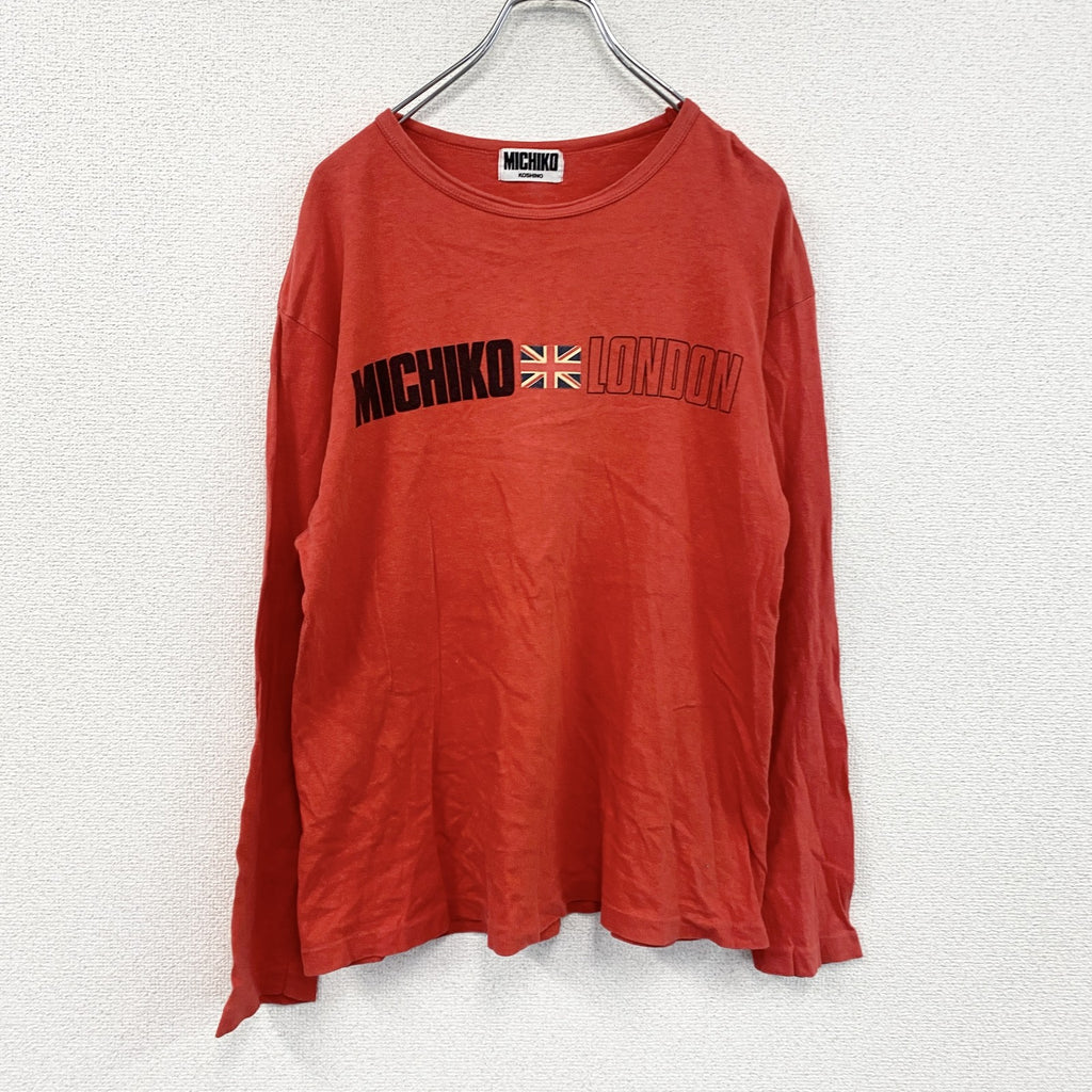 90s　MICHIKO LONDON KOSHINO　コシノミチコ　ミチコロンドン　長袖Tシャツ　赤　レッド　　ヴィンテージ　古着