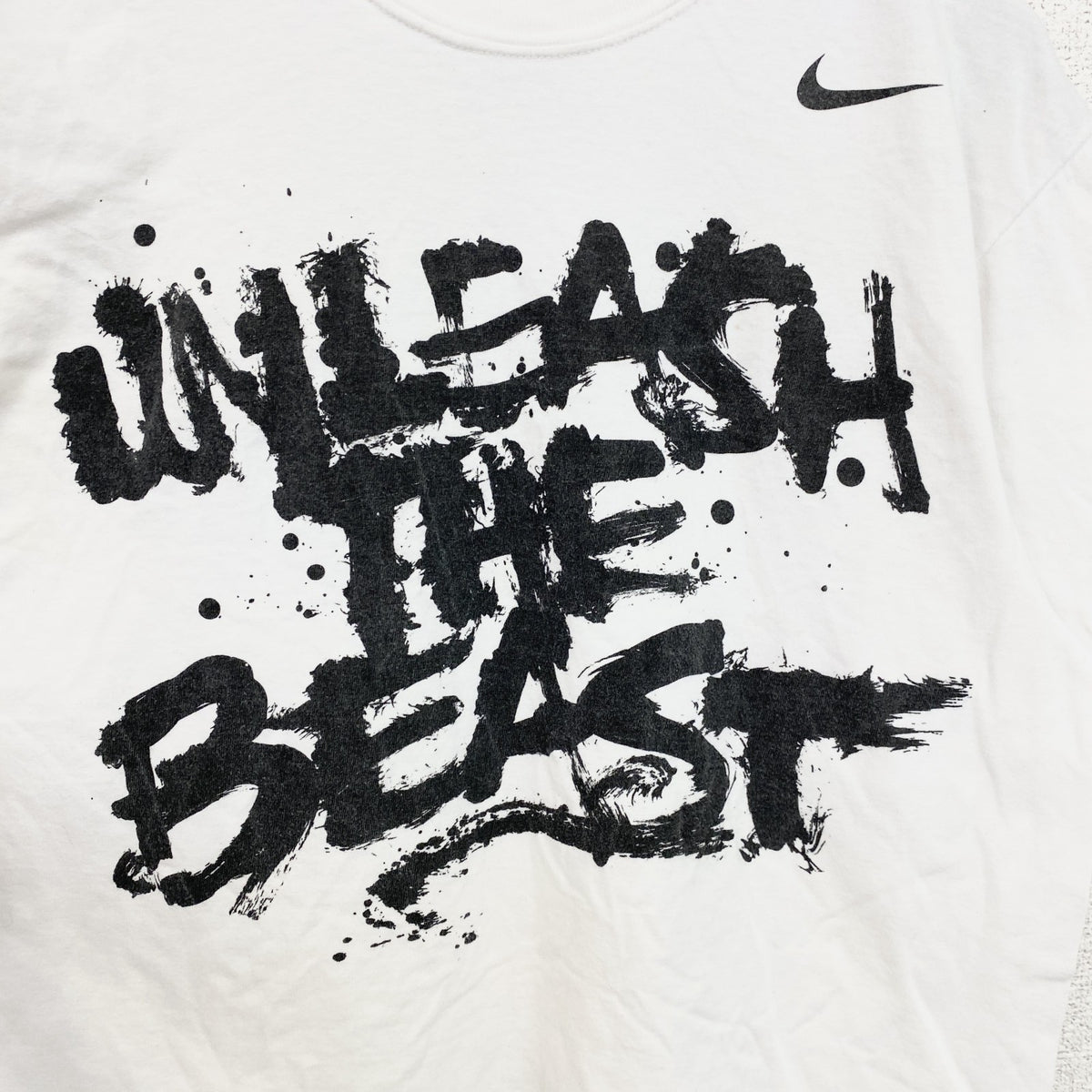 NIKE　ナイキ　メキシコ製　半袖英語プリントＴシャツ　クルーネック　白　ホワイト　Mサイズ　古着