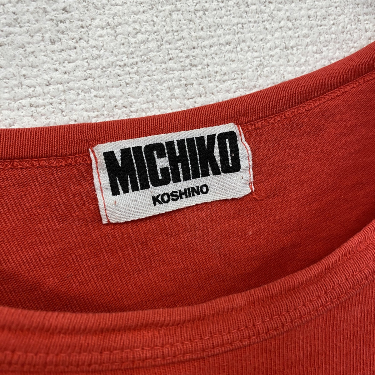 90s　MICHIKO LONDON KOSHINO　コシノミチコ　ミチコロンドン　長袖Tシャツ　赤　レッド　　ヴィンテージ　古着