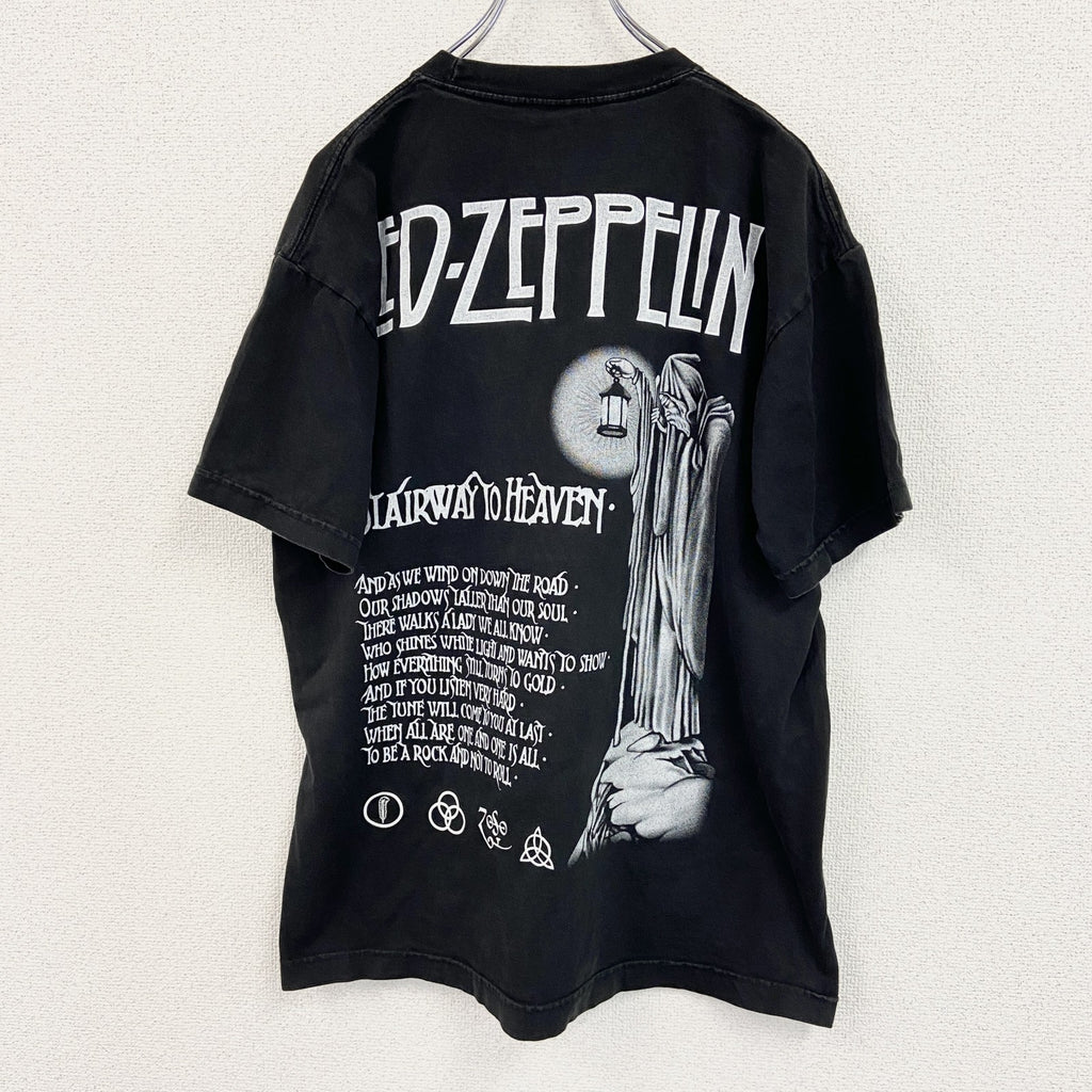 RED　LED ZEPPELIN　レッドツェッペリン　半袖バンドプリントTシャツ　両面プリント　黒　ブラック　Lサイズ
