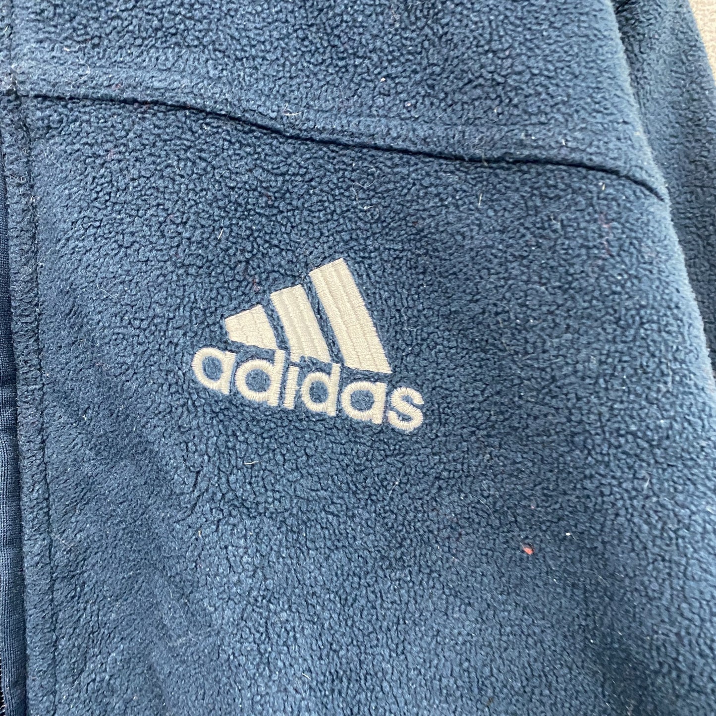 90s　adidas　アディダス　フリースジャケット/ボアジャケット　パフォーマンスロゴ　ヴィンテージ　紺　ネイビー　Mサイズ