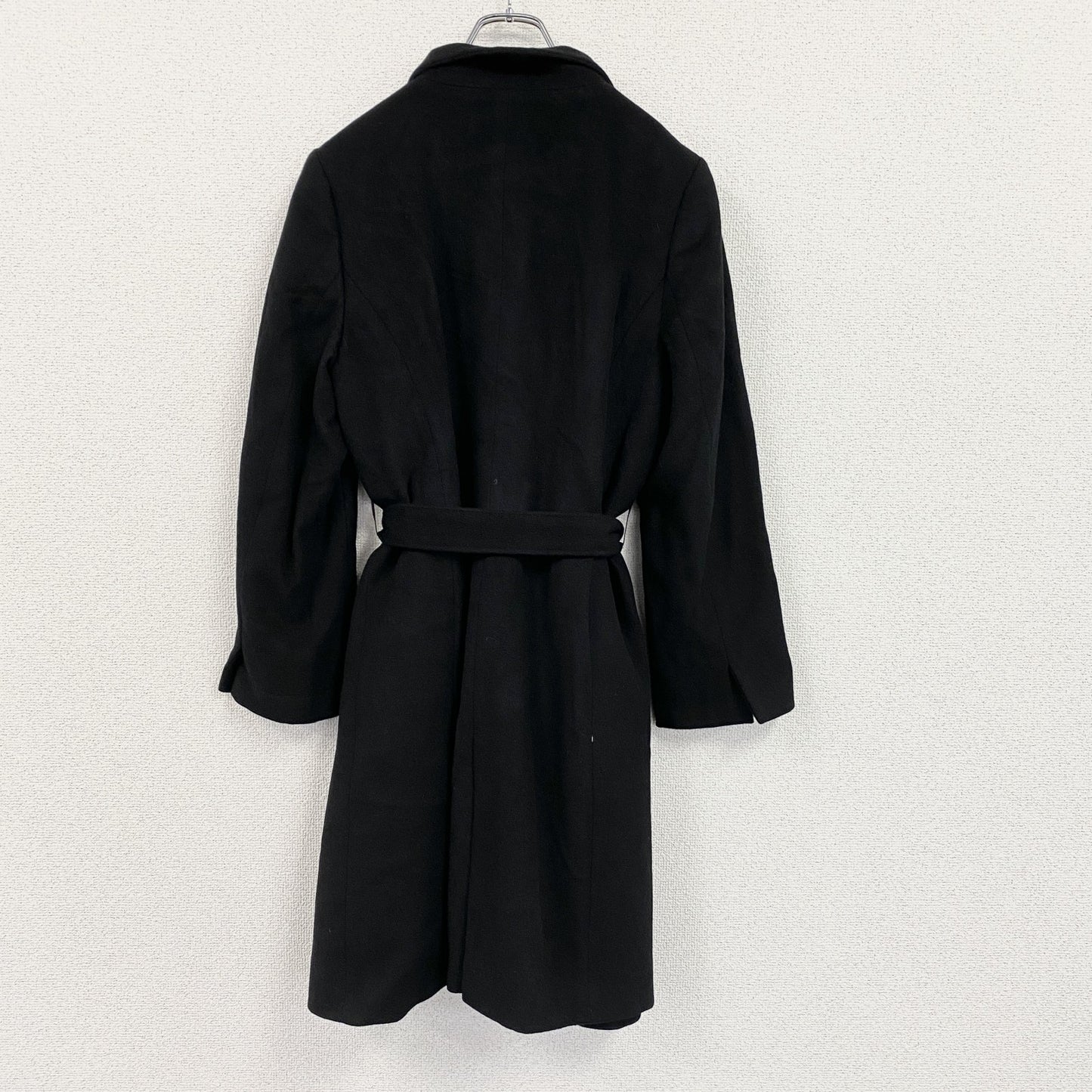 23区　ウールコート　比翼仕立て　黒　ブラック　44サイズ